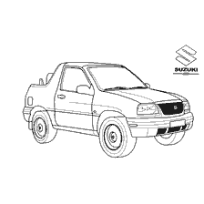 kolorowanka: Rysunek Suzuki Grand Vitara Jeep 2000 wydania.