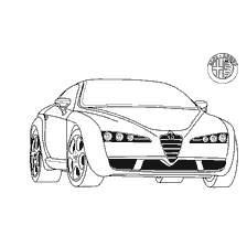 kolorowanka: Kolorowanie eksperymentalnego modelu Alfa Romeo Breck.