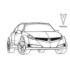 kolorowanka: Rysunek modelu eksperymentalnego Pontiac Piranha (USA)