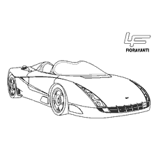 kolorowanka: Kolorowanie eksperymentalnego modelu samochodu Fioravanti F 100 Roadster