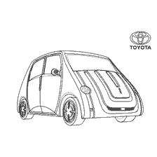 kolorowanka: Kolorowanie eksperymentalnego modelu samochodu Toyota w pobliżu Japonii