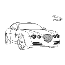kolorowanka: Jaguar R- Coupe barwiących, eksperymentalny model