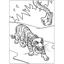 pagina da colorare: Colorare Sher Khan e Kaa dal libro della giungla