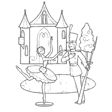coloring page: Hans Christian Andersen's Tale: The Soldier and the Dancer in Coloring