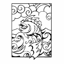 coloring page: Coloring Goldfish from Pushkin's fairy tale