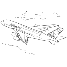 kolorowanka: Airbus A380 na niebie