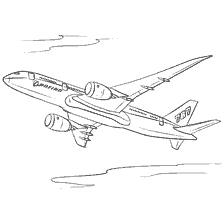 kolorowanka: Kolorowanki Boeing 787 na niebie
