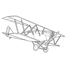 kolorowanka: Ilustracja włoskiego statku powietrznego Ansaldo S.V.A. 3, 1917