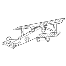 kolorowanka: Niemiecki Fokker D VII samolot z 1918 r
