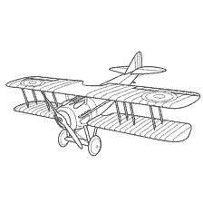 kolorowanka: Rysunek francuskiego wojskowego samolotu SPAD S.7 1916