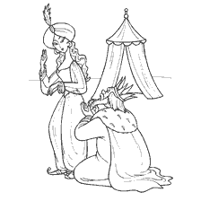 coloring page: Illustration from the fairy tale of Alexander Pushkin “The Shamakhan Queen”