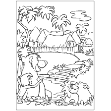 pagina da colorare: Il libro della giungla - Mowgli Village