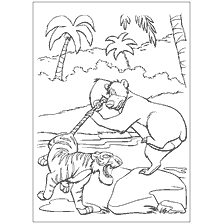 pagina da colorare: L'orso e la tigre nel libro della giungla