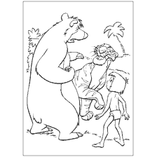 pagina da colorare: Jungle colorazione: Mogli, Baloo e Mowgli