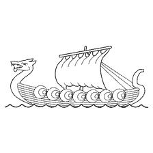 kolorowanka: Kolorowanki Viking statek ze smokiem na jego nosie