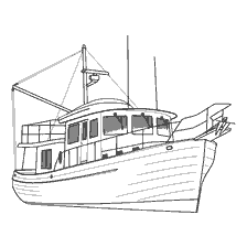 kolorowanka: Trawler rysunek, idealny do zabarwień