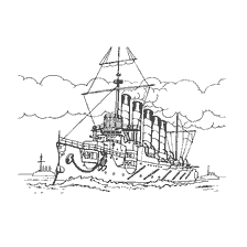 kolorowanka: Cruiser Askold, Rosja, kolorowanki