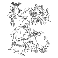 pagina da colorare: I tre figli del Miller Charles Perrault