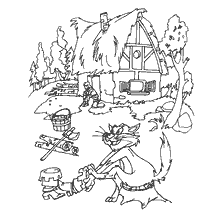 pagina da colorare: Immagine dalla fiaba di Charles Perrault Boots per un gatto