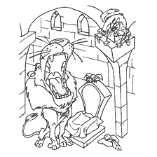 pagina da colorare: Disegnando da Charles Perrault's Tale, The Eater si trasforma in un leone