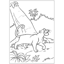 pagina da colorare: Colorazione di Panther Bagheer dal libro della giungla