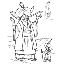 pagina da colorare: Disegnando dalla fiaba di Wilhelm Gauf Il Piccolo Piano, il Vecchio e il Piccolo Mago