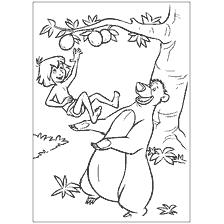 pagina da colorare: L'orso di Balu e Mowgi dal libro della giungla