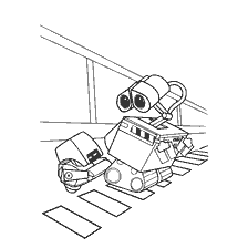 pagina da colorare: Colorazione Wall-E, raffigurante il robot Valli