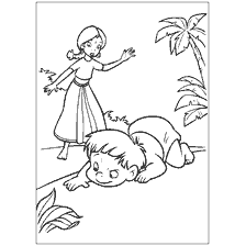 pagina da colorare: Disegno da Il libro della giungla: Mowgli e i suoi amici