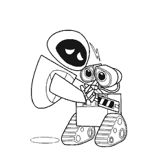 pagina da colorare: WALL-E ed Eva nella colorazione