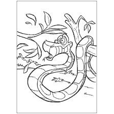 pagina da colorare: Disegno della Boa Kaa dal libro della giungla