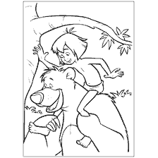 pagina da colorare: Mowgli e Balu Bear in Coloring Book