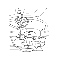 pagina da colorare: Disegno del computer principale di WALL-E dal cartone animato.