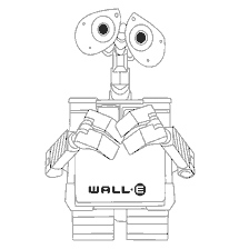 pagina da colorare: Robot WALL-E nel libro colorante
