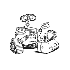 pagina da colorare: Robot di colorazione WALL-E dal cartone animato
