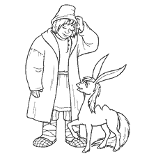 pagina da colorare: Illustrazione dalla fiaba Il cavallo di Humpbacked: Ivanushka e il cavallo di Humpbacked