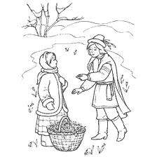 pagina da colorare: Tale dei Fratelli Grimm: Figlia, disegno per la colorazione