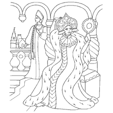 coloring page: Picture from the coloring book based on the fairy tale of Alexander Pushkin “I am in the world the sweetest of all”