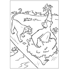 pagina da colorare: Mowgli e Baloo nella giungla, Coloring Book
