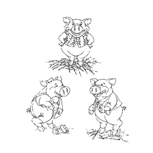 pagina da colorare: Colorare con tre porcellini da una famosa fiaba