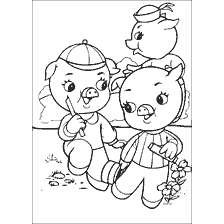 pagina da colorare: Colorazione Tre Piglets