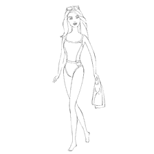 kleurplaat: Barbie is dol op duiken