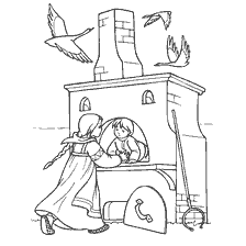 pagina da colorare: Colorare storie popolari russe Pechka nasconde bambini