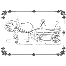 pagina da colorare: Disegnando da un libro colorante sul tema "File popolari russe" dove i genitori lasciano su un carro.