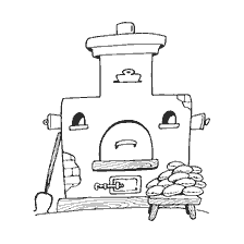 pagina da colorare: Stufa colorante con torte