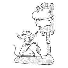 pagina da colorare: Mouse con ruota di filatura da racconti popolari russi