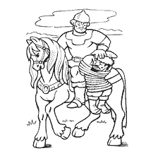 pagina da colorare: Illustrazione dal racconto popolare russo &ldquo;Tieted to the sell&rdquo;