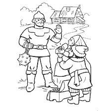 pagina da colorare: Illustrazione dal libro di colorazione &ldquo;File popolari russe&rdquo; &ndash; i personaggi rifiutano il premio