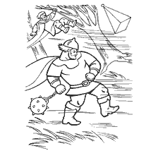 pagina da colorare: Fiabe popolari russe Forte fischio con un uomo forte e un ladro