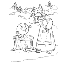 pagina da colorare: Illustrazione alla storia popolare russa della Cunning Fox